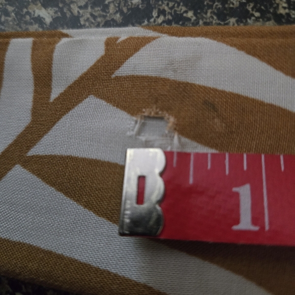 Vince Camuto Tropical Print Sleeveless Dress Maxi Taupe & White Women's M - FLAW - Picture 11 of 11